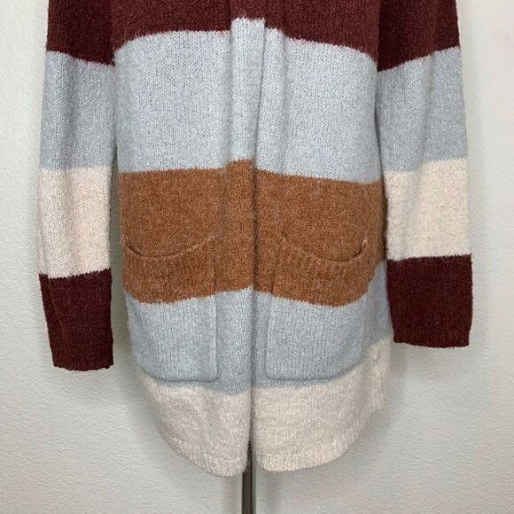 Knox Rose Women’s Size XL Color Block Open Front Midi Cardigan - Picture 5 of 13